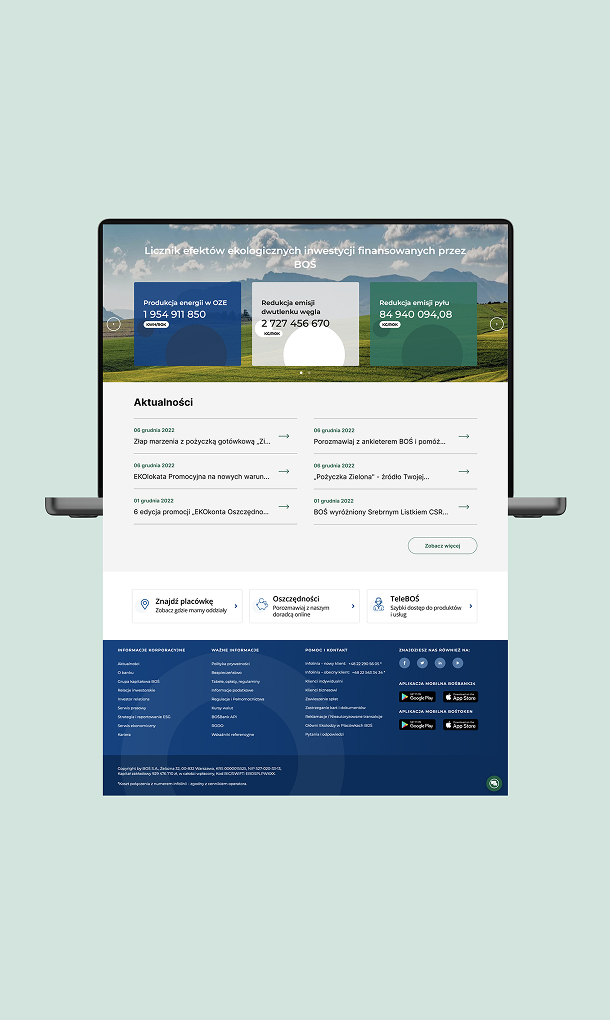 News section redesign for BOŚ Bank